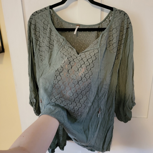 Free People Sage Peasant Top - Picture 7 of 9